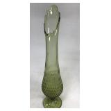 Green glass vase