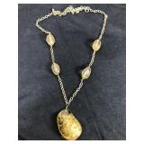 Vintage stone + wire necklace