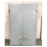 Large vintage locking cabinet with key