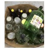 Box of old glass bottles