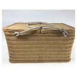 Vintage wicker picnic basket
