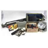 Vintage Polaroid cameras w/ accessories & tripod