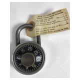 Vintage Dudley lock with combo tag