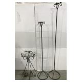 Wrought iron candleholders and ash tray