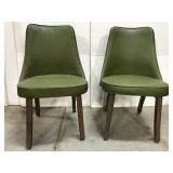 Retro green chair pair