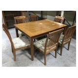 Dining table with six chairs & leaf