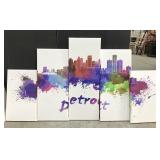 Detroit cityscape canvas art