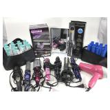 Large lot of hair styling tools