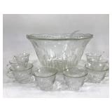 Princess crystal punch bowl set