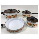 Vintage new enamel cook set