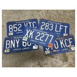 Lot of five Michigan license plates