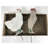 Garden chickens and crate
