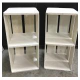 Pair of painted crate shelves