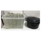 Canning pot with tub of canning jars