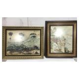 Pair of framed signed art work
