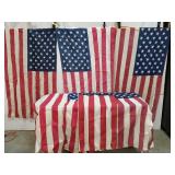 Lot of 6 old American flags