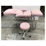 Vintage salon chair and stool
