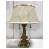 Vintage stone & brass lamp
