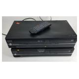 Pair of VHS/DVD combo players