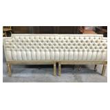 Vintage tufted silk king size headboard