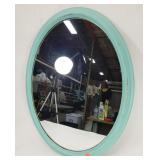 Oval aqua painted mirror