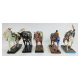 Lot of 5 painted horses