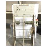 Hardware store rack w/ chain cutter
