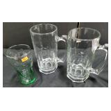 Glass beer mugs