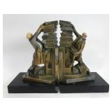 Vintage metal librarian bookends