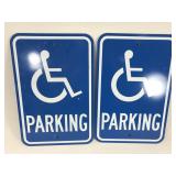 Pair of steel handicap parking signs