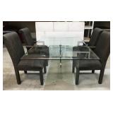 All glass dining table w/ 4 chairs