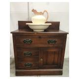Antique dry sink w/ pitcher