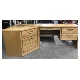 Two piece wood desk