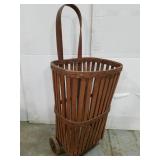 Primitive rolling shopping basket