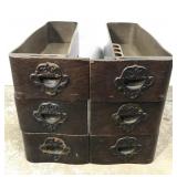 Antique sewing machine drawers