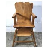 Vintage maple wood highchair