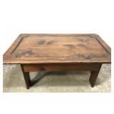 Carved pine wood coffee table