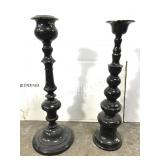 Black painted brass candlesticks