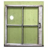 Old white window frame
