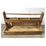 Large vintage wooden tool caddy