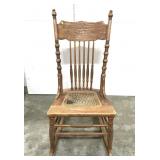 Antique cane seat rocking chair