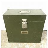Vintage green metal file box