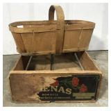 Old crate and produce basket