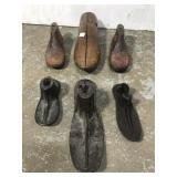 Wood & cast iron cobbler shoe forms