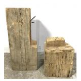 Two pieces of old barn beam