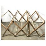 Large folding wooden clothes drying rack