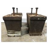 Salvaged antique metal display cabinet legs
