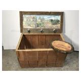 Crate w/ folk art