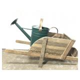Garden decor wagon & watering can