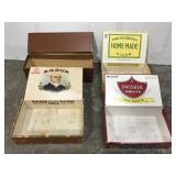 Four cigar boxes